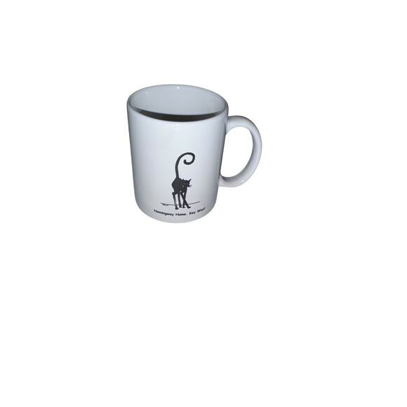 Hemingway Home Key West Tall Black Cat Coffee Mug Cup White Tourist Souvenir - Picture 2 of 6
